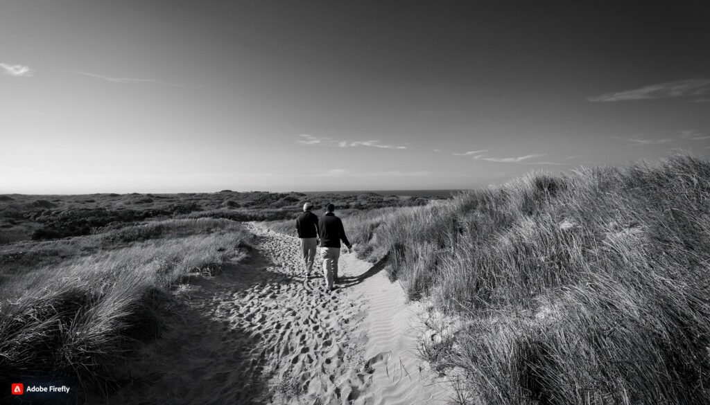 wandelen black white